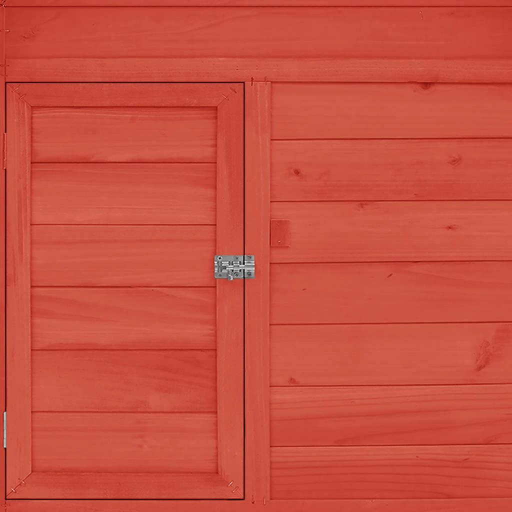 Hühnerstall Rot und Weiß 150x96x110 cm Massivholz Tanne