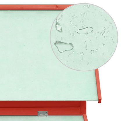 Hühnerstall Rot und Weiß 150x96x110 cm Massivholz Tanne