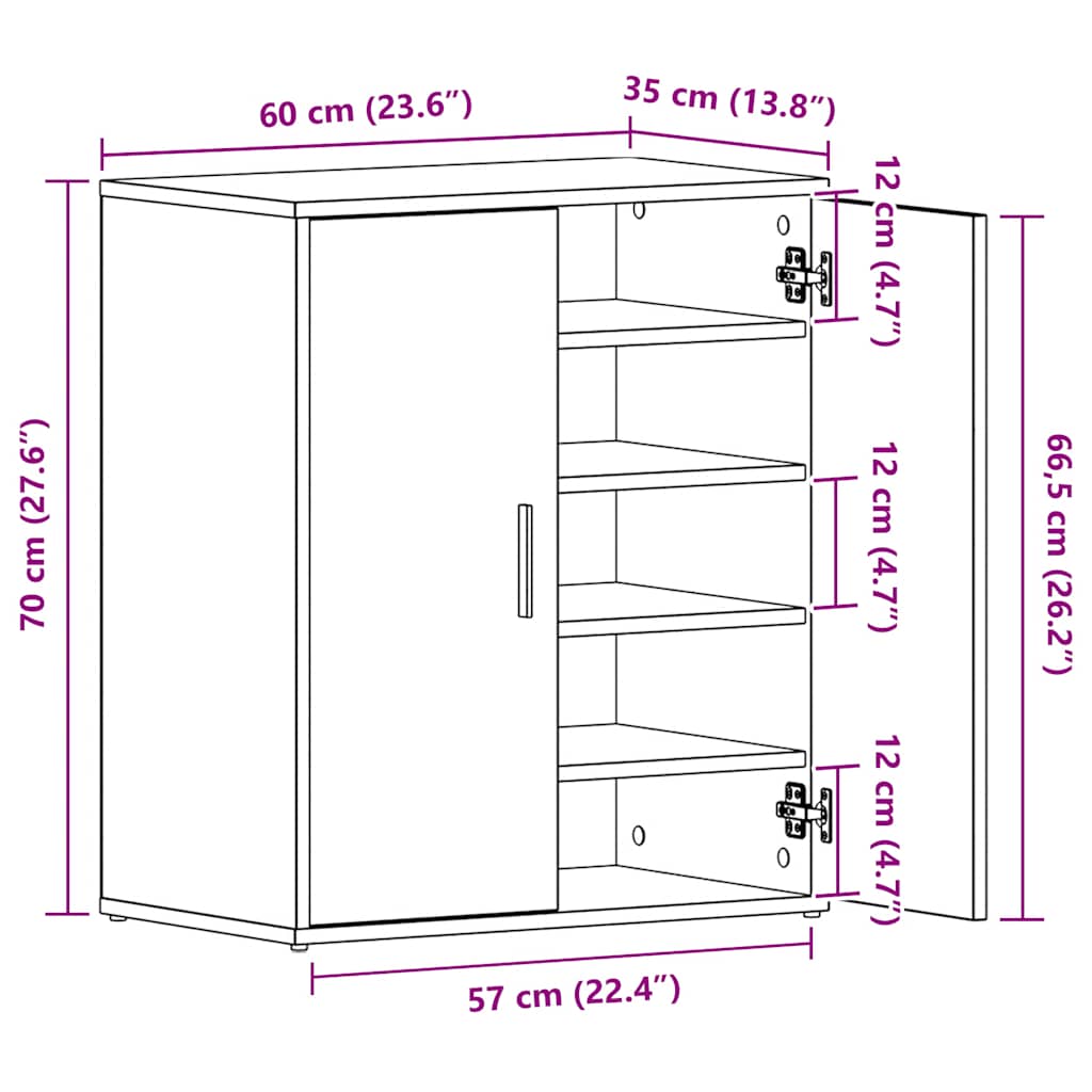 Schuhschrank Weiß 60x35x70 cm Holzwerkstoff