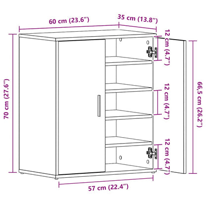Schuhschrank Weiß 60x35x70 cm Holzwerkstoff