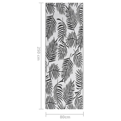 Outdoor-Teppich ARAKIL Schwarz 80x250 cm PP