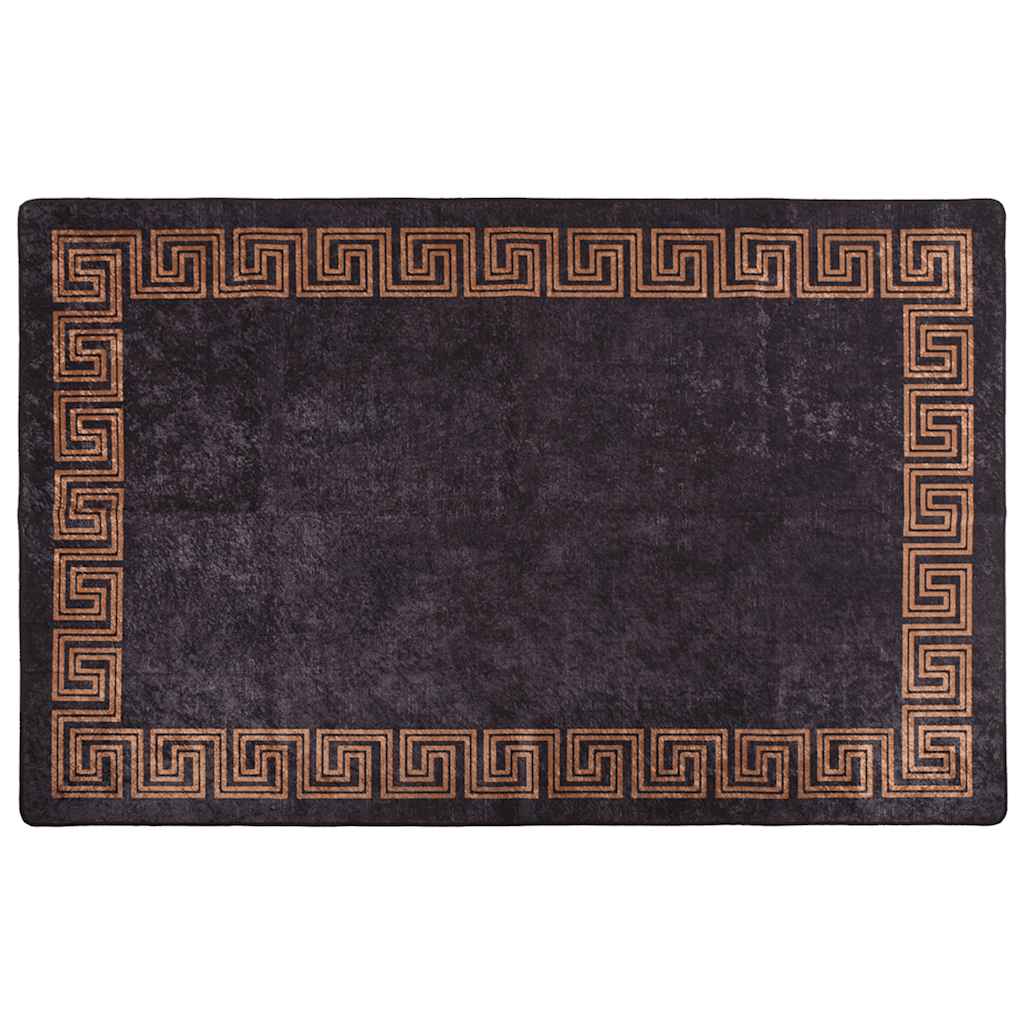 Teppich Waschbar Schwarz und Golden 160x230 cm Rutschfest