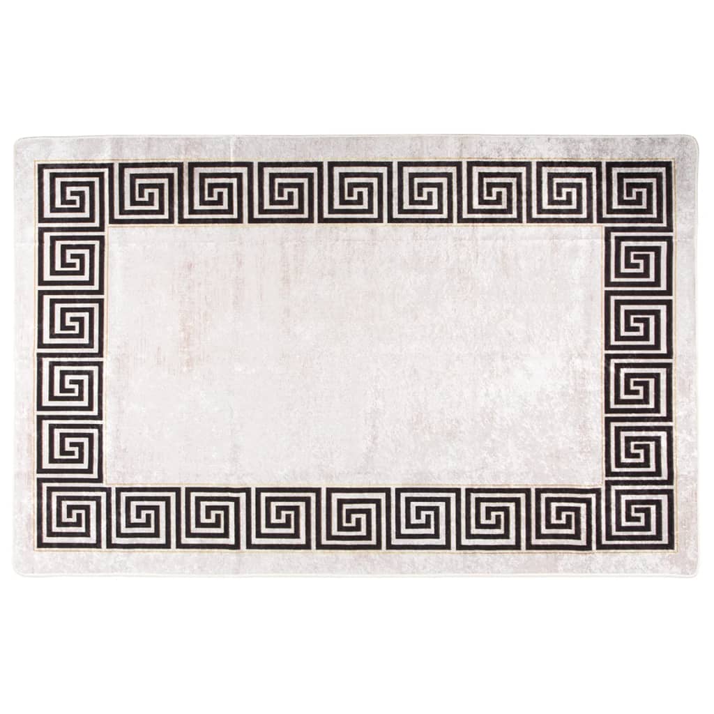 Teppich Waschbar 160x230 cm Hellbeige Rutschfest