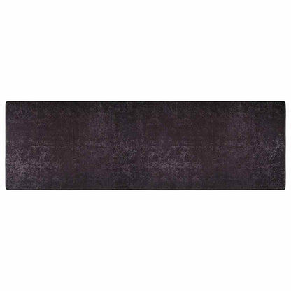 Teppich Waschbar 80x300 cm Anthrazit Rutschfest