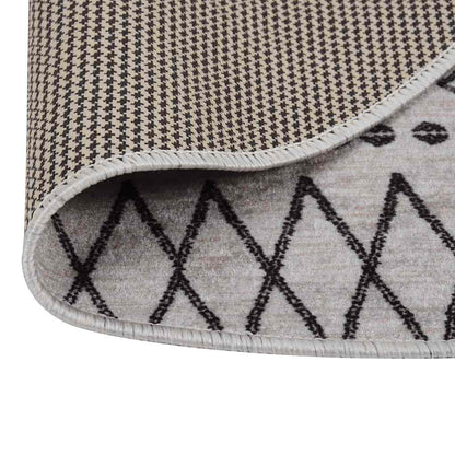 Teppich Waschbar Schwarz und Weiß φ120 cm Rutschfest