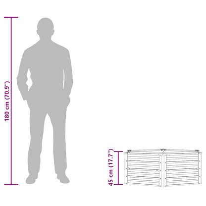 Garten-Hochbeet 129x45 cm Verzinkter Stahl Silber