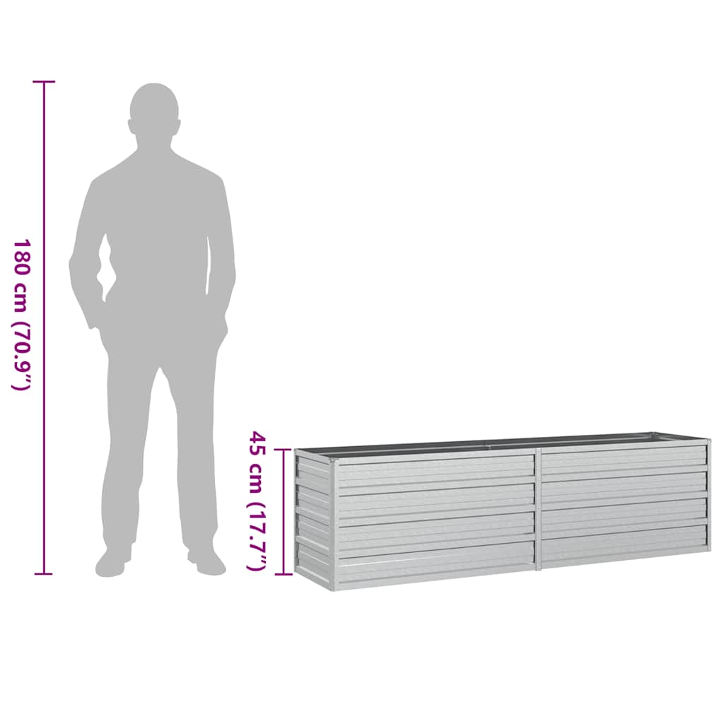 Garten-Hochbeet 160x40x45 cm Verzinkter Stahl Silber