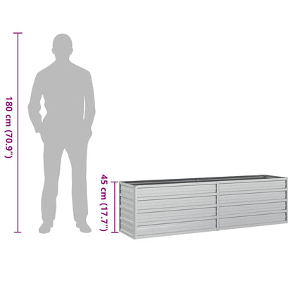Garten-Hochbeet 160x40x45 cm Verzinkter Stahl Silber