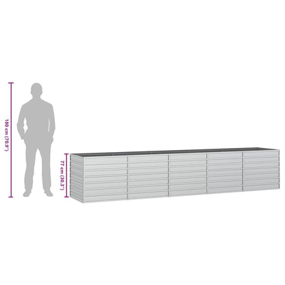Garten-Hochbeet 400x80x77 cm Verzinkter Stahl Silber