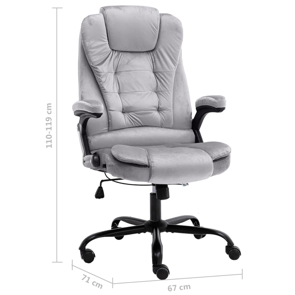 Bürostuhl Hellgrau Samt