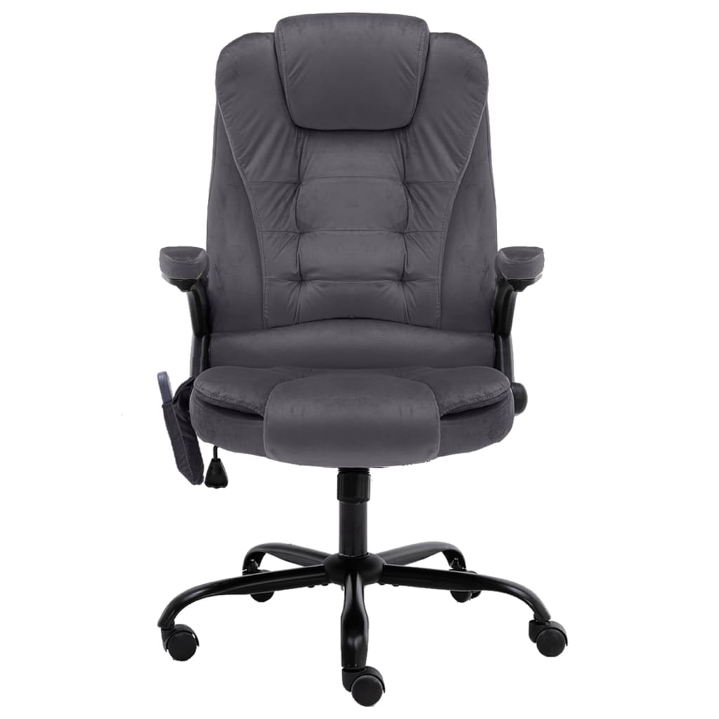 Massage-Bürostuhl Dunkelgrau Samt