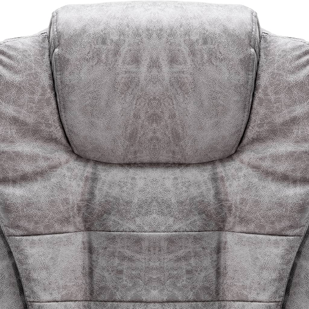 Bürostuhl mit Massagefunktion Hellgrau Wildleder-Optik