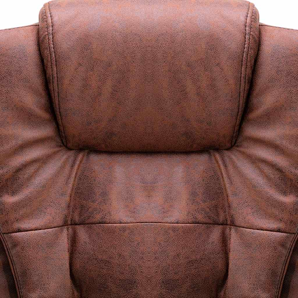 Bürostuhl mit Massagefunktion Hellbraun Wildleder-Optik