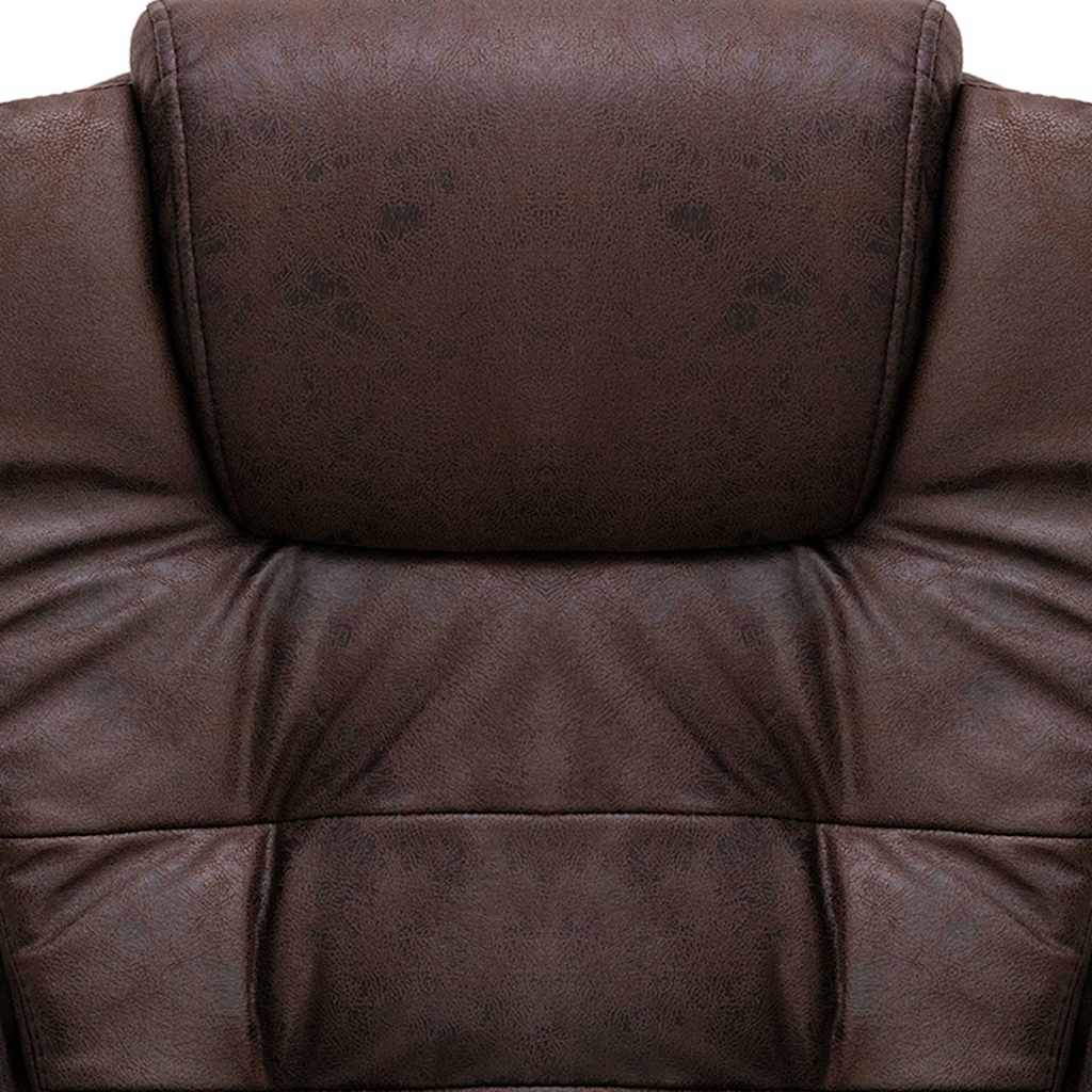 Bürostuhl mit Massagefunktion Dunkelbraun Wildleder-Optik