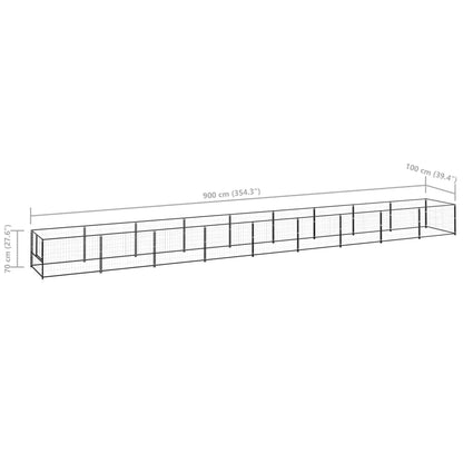Hundezwinger Schwarz 9 m² Stahl