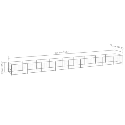 Hundezwinger Silbern 9 m² Stahl