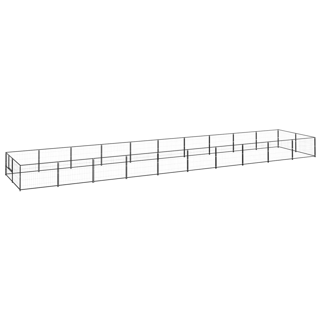 Hundezwinger Schwarz 20 m² Stahl