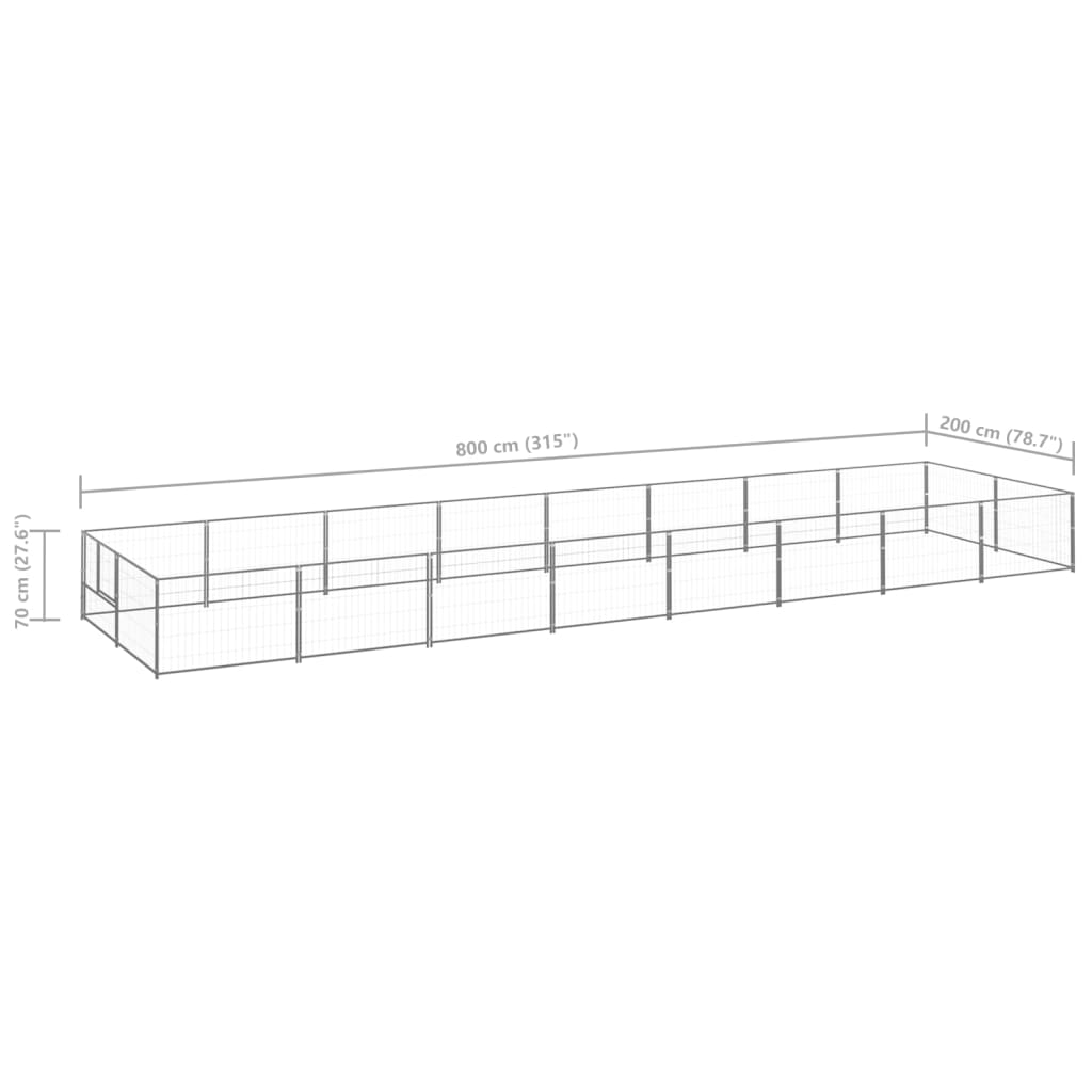 Hundezwinger Silbern 16 m² Stahl