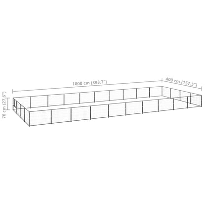 Hundezwinger Schwarz 40 m² Stahl