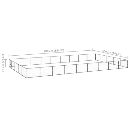 Hundezwinger Schwarz 45 m² Stahl