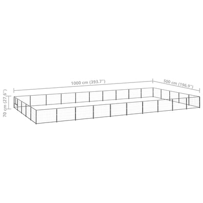 Hundezwinger Schwarz 50 m² Stahl