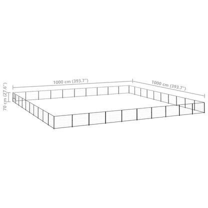 Hundezwinger Schwarz 100 m² Stahl