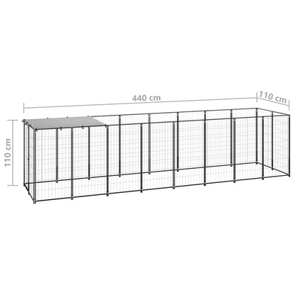 Hundezwinger Schwarz 4,84 m² Stahl