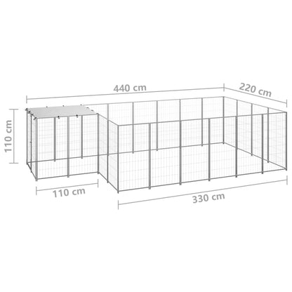 Hundezwinger Silbern 8,47 m² Stahl