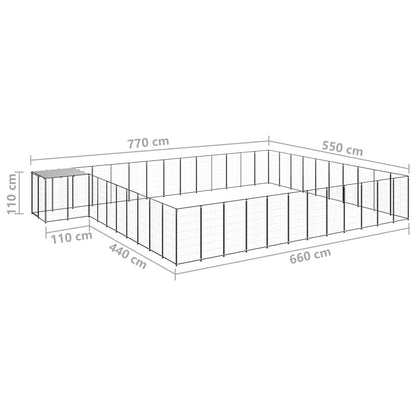 Hundezwinger Schwarz 37,51 m² Stahl