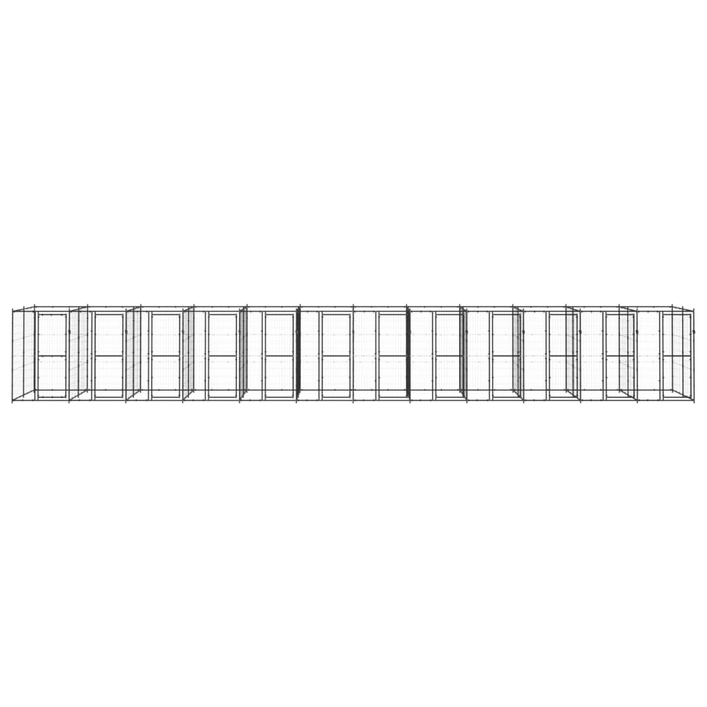 Outdoor-Hundezwinger Stahl 29,04 m²