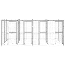 Outdoor-Hundezwinger mit Überdachung Verzinkter Stahl 9,68 m²