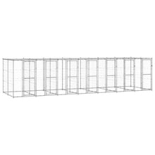 Outdoor-Hundezwinger mit Überdachung Verzinkter Stahl 16,94 m²