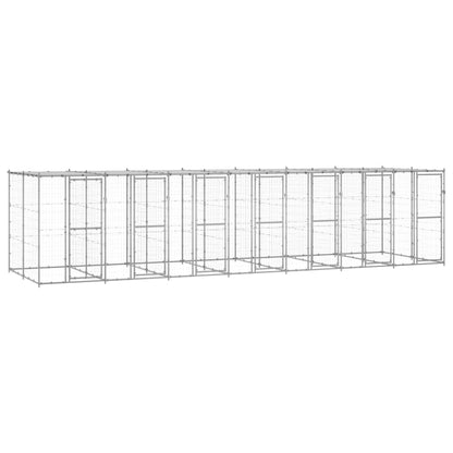 Outdoor-Hundezwinger mit Überdachung Verzinkter Stahl 16,94 m²