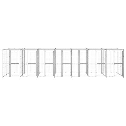 Outdoor-Hundezwinger mit Überdachung Verzinkter Stahl 16,94 m²