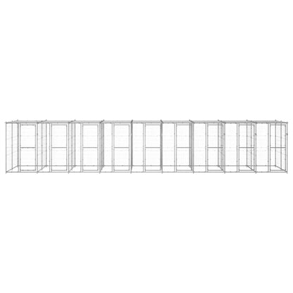 Outdoor-Hundezwinger mit Überdachung Verzinkter Stahl 21,78 m²