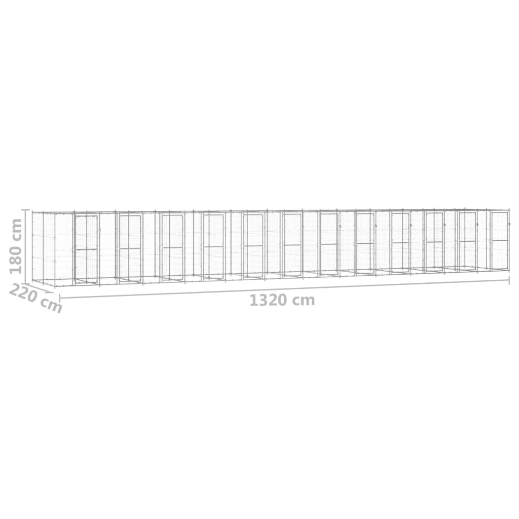 Outdoor-Hundezwinger Verzinkter Stahl 29,04 m²