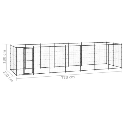Outdoor-Hundezwinger Stahl 16,94 m²