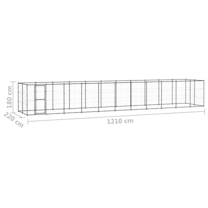Outdoor-Hundezwinger Stahl 26,62 m²