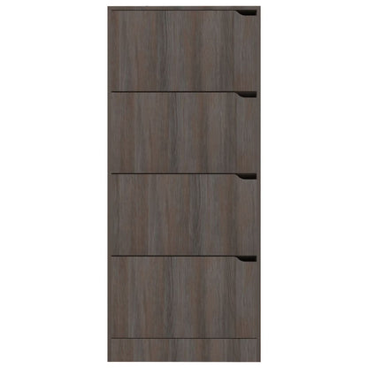 Schuhschrank mit 4 Türen Grau Sonoma-Eiche 59x24x136 cm
