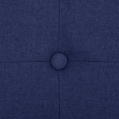 Faltbare Sitzbank mit Stauraum Blau Leinenoptik