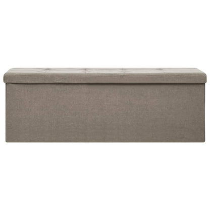 Faltbare Sitzbank mit Stauraum Taupe Leinenoptik