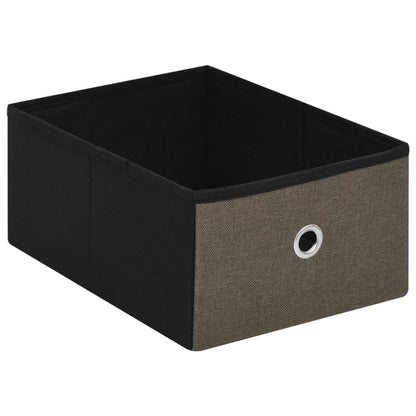 Faltbare Sitzbank mit Stauraum Braun 76x38x38 cm Leinenoptik