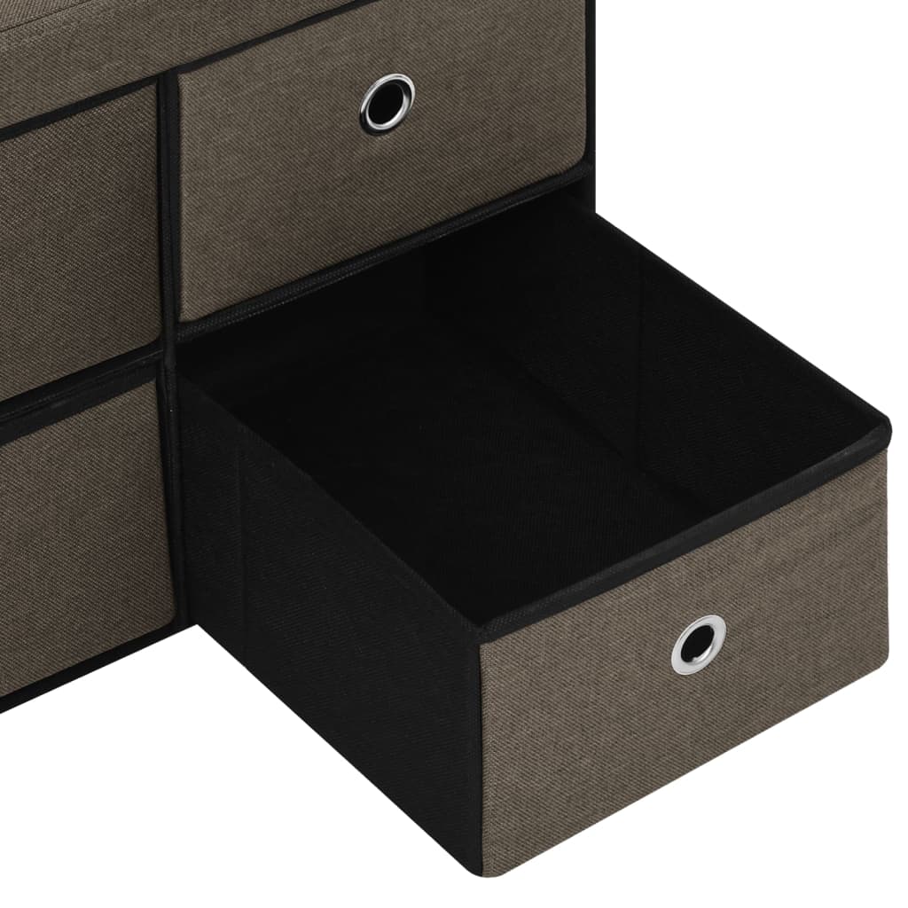 Faltbare Sitzbank mit Stauraum Braun 76x38x38 cm Leinenoptik