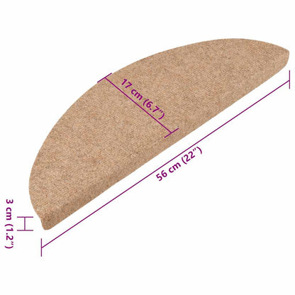 Stufenmatten Selbstklebend 15 Stk. 56x17x3 cm Beige