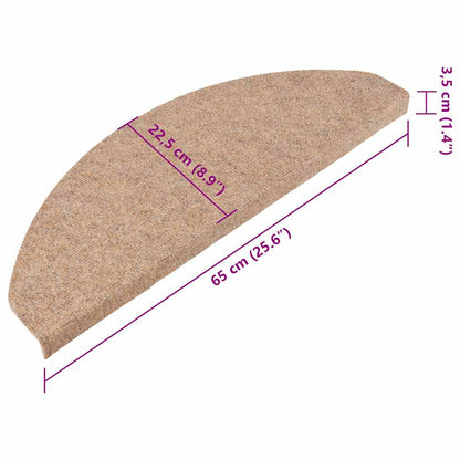 Stufenmatten Selbstklebend 15 Stk. 65x22,5x3,5 cm Beige