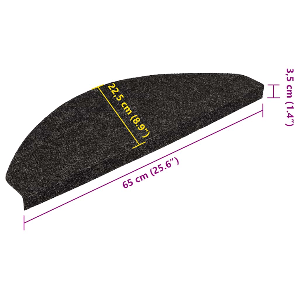 Stufenmatten Selbstklebend 15 Stk. 65x22,5x3,5 cm Anthrazit