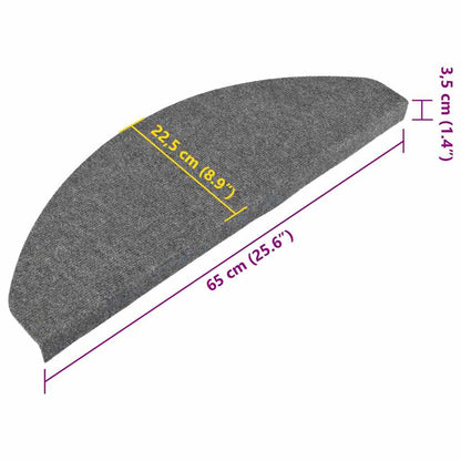 Stufenmatten Selbstklebend 15 Stk. 65x22,5x3,5 cm Grau