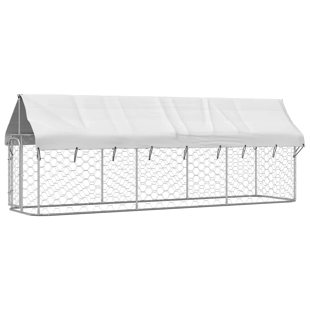 Outdoor-Hundezwinger mit Dach 400x100x150 cm