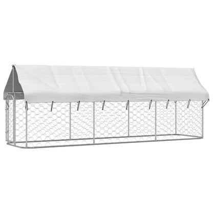 Outdoor-Hundezwinger mit Dach 400x100x150 cm