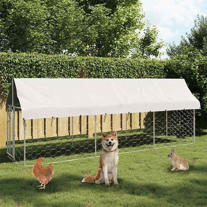 Outdoor-Hundezwinger mit Dach 400x100x150 cm